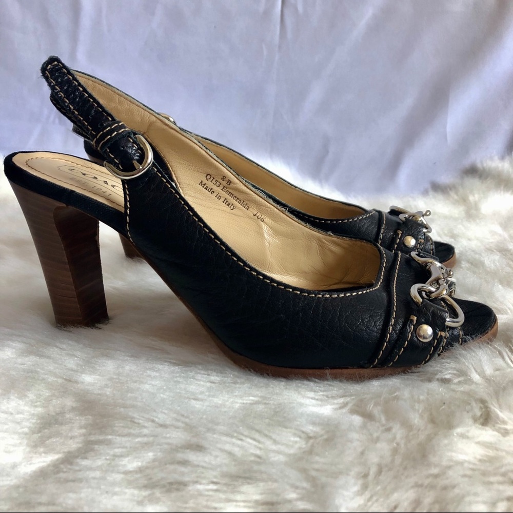 Coach Esmeralda Slingback Peep Toe Heels